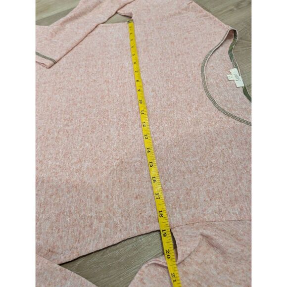 Oddy Boho Tribal Shark Bite Hem Tunic Top Long Sleeve Women's Medium Pink Green - Picture 10 of 14